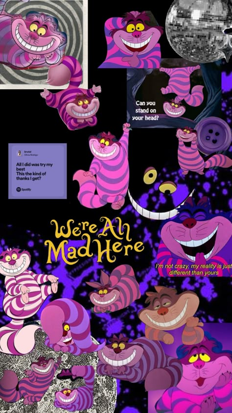 Cheshire Cat Wallpaper, Im Crazy, Cheshire Cat, Cat Wallpaper, Alice In Wonderland, Cute Wallpapers, Iphone