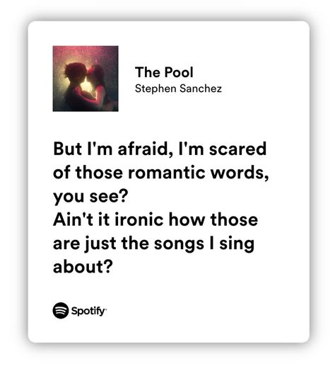 The Pool Stephen Sanchez, Stephen Sanchez Lyrics, Stephan Sanchez, Pretty Lines, Playlist Songs, Stephen Sanchez, Romantic Words, Song Lyric Quotes, Scrapbook Book