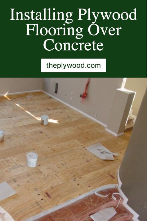 Many homes today are built over a concrete slab, rather than a full basement. While a basement is nice to have, it’s an added expense that many first-time homeowners just can’t afford. Even so, when they want to upgrade their home later on, that concrete slab can be a problem. One way it’s a problem is for installing hardwood flooring. Before hardwood flooring is installed over concrete, a plywood subfloor must be installed. Plywood Floor Over Concrete, Subfloor Over Concrete, Floating Floor Over Concrete, Subfloor Ideas Diy, Gecko House, Flooring Over Concrete, Plywood Flooring Diy, Plywood Plank Flooring, Faux Wood Flooring