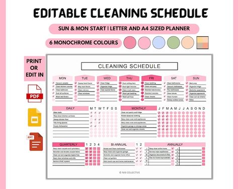 Daily Clean House Checklist - Etsy House Cleaning Schedule, House Checklist, Cleaning Schedule Printable, Cleaning Planner, House Chores, Weekly Cleaning Schedule, Chore List, House Cleaning Checklist, Weekly Cleaning