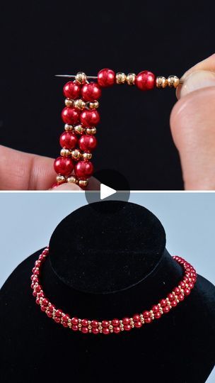 Diy Beaded Necklace Tutorial, Handmade Necklaces Diy, Jewelry Making Tutorials Step By Step, Beaded Jewelry Tutorials Step By Step, Necklace Diy Beaded, Diy Beaded Jewelry, Easy Necklace, Diy Necklaces Tutorial, Diy Jewelry Making Tutorials