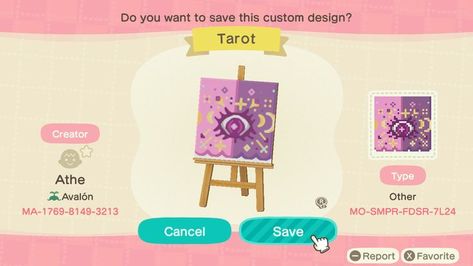 Acnh Tarot, Witch Design, New Animal Crossing, Pattern Code, Forest Fairy, Animal Crossing, Custom Design, Coding, The Creator