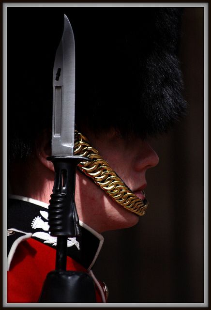 Buckingham Bayonets by W J (Bill) Harrison, via Flickr. Scots Guards Scots Guards, British Guard, The Sentry, Coldstream Guards, British Uniforms, British Things, Scotland Forever, Horse Guards, Drum Major