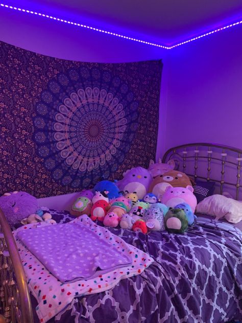 Bed With Squishmallows, Bed Nest, Big Bed, Big Beds, Satin Sheets, Toddler Bed, Satin, Bedroom, Bed