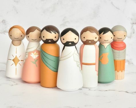 This Religious Home & Decor item by BethNietfeldArt has 142 favorites from Etsy shoppers. Ships from United States. Listed on 01 Mar, 2023 Easter Peg Dolls, Easter Creche, Dolls Ideas, Christmas Nativity Set, Wood Peg Dolls, Peg People, Easter Traditions, Harvest Decorations, Peg Doll