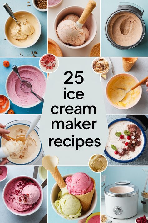 Ice cream maker recipes are a delicious way to transform fresh ingredients into creamy frozen desserts. Discover classic churned ice creams, refreshing sorbets, and unique flavor combinations using your countertop machine. Explore simple recipes for rich, smooth treats that are perfect for any occasion. Cuisinart Ice Cream Maker Recipes Sherbet, Lactose Free Ice Cream Recipe For Ice Cream Maker, Tasty Ice Cream Maker Recipes, Kitchenaid Ice Cream Maker Recipes Sorbet, Best Homemade Ice Cream Recipes Machine, Low Carb Ice Cream Recipe Machine, Home Made Ice Cream Recipes Kitchenaid, Ice Cream Recipe Kitchenaid Mixer, Cremini Ice Cream Recipes