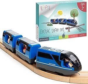 KipiPol Battery Operated Action Locomotive Toy Train Set for Wooden Train Tracks, (Magnetic)-Compatible with Thomas The Train Toys, Brio Train Set for Toddlers 3-5 and up, Stocking Stuffers for Kids Brio Train Set, Thomas The Train Toys, Brio Train, Wooden Train Track, Toy Trains Set, Wishlist Ideas, Stocking Stuffers For Kids, Wooden Train, Thomas The Train