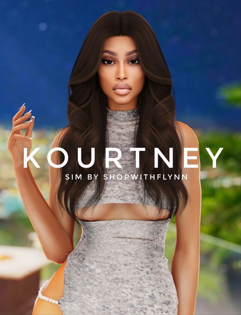 Kourtney (Sim) is now available on my patreon for FREE / https://www.patreon.com/jadosims Sims 4 Celebrity Cc, Sims 4 Celebrity, Sims 4 Afro Hair, Female Sims, Nba Stars, Sims 4 Cas, Kim K, Sims 4 Clothing, Celine Dion