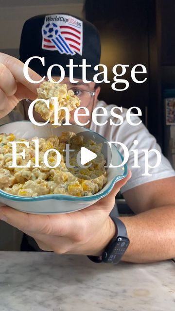 Leo Biette-Timmons on Instagram: "Dips are by far one of my favorite uses for cottage cheese. I’ve made some phenomenal ones (if I do say so), and this street corn/elote dip is up there for sure.   655 calories and 51g of protein for the ENTIRE recipe! Make this one for your next cookout or potluck, you will not be disappointed.  •••••••••••••••• #movewithleo #healthyrecipes #cottagecheese #cottagecheeserecipe #healthyfood #healthysnack #healthycooking #nyc #fyp #explorepage #recipe #healthyeating #healthybbq #healthycook" Corn And Cottage Cheese, Cottage Cheese Dorito Dip, Cottage Cheese Corn Dip, Cottage Cheese Avocado Dip, Dorito Dip, Elote Dip, Cottage Cheese Dip, Corn Elote, Fun Appetizers