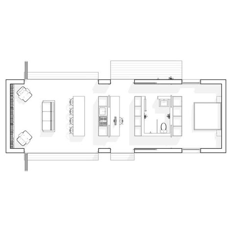 Floor Plans Small House, Sheet Drawing, Casita Ideas, Tall Cabinets, Skylight Kitchen, Forest Cottage, Casa Country, Office Den, Radiant Floor Heating