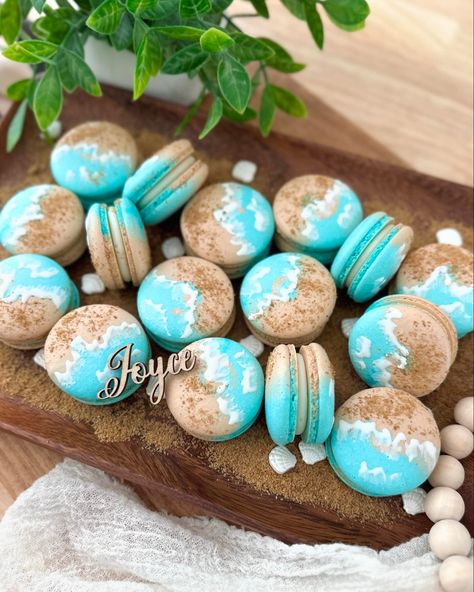 Ocean Macarons, Macaron Ideas, Random Products, Easy Drawings Sketches, Cake Decor, Birthday Bash, Macarons, Scarlet, Easy Drawings