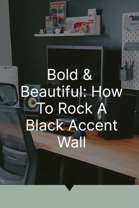 Bold & Beautiful: Master the art of black accent walls in your home! This guide offers creative ideas and tips for adding drama and sophistication to any room. Learn how to choose the right wall, balance with lighting, and harmonize with decor. Whether in a living room or bedroom, a black accent wall can be a stunning focal point, adding depth and modern elegance to your space. 🖤🏠 #BlackAccentWall #InteriorDesign #HomeDecor Black Accent Wall Living Room Decorating Ideas, Black Walls Office Design, Black Accent Wall Foyer, Accent Black Wall Living Room, Black Accent Wall Decor Ideas, Black Accent Living Room Wall, Dark Charcoal Accent Wall, How To Decorate A Black Wall, Black Accent Wall Living Room Tv