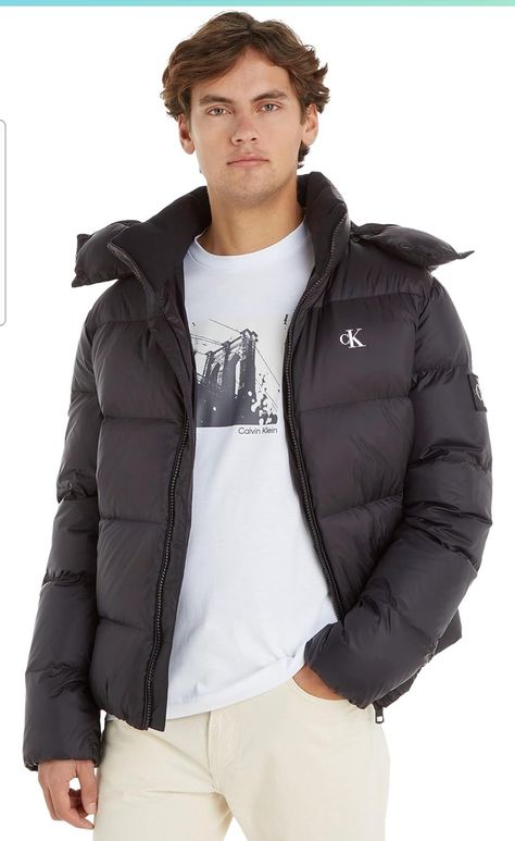 Calvin Klein - Mens Coats - Puffer Jacket Mens - Down Jacket Men - Black Jacket - Men's Essentials Down Jacket Down Coat Mens Down Jacket, Mens Black Jacket, Man Down, Mens Essentials, Down Coat, Black Jacket, Amazon Fashion, Calvin Klein Jeans, Mens Coats