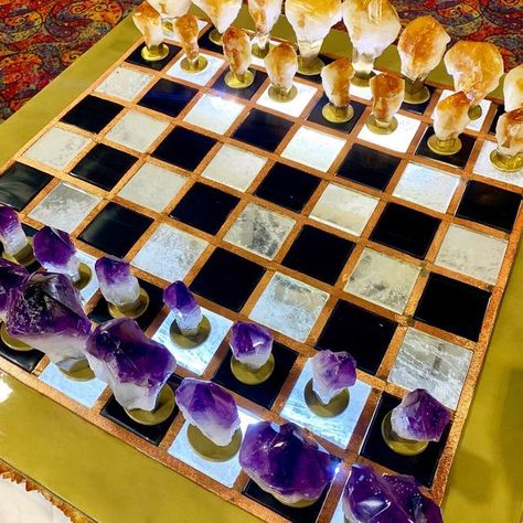 Sugar Studio Crystals✨Jessica on Instagram: "Who would win? Amethyst or baked Amethyst?😆💜💛 This epic chess set was about the size of a big coffee table♟Spotted at the Denver gem show. Designer and artist: @l_aquart 💎 . #denvergemshow #gemshow #crystalcollector #crystals #crystalshop #gemsandminerals ##crystalobsession #crystaljunkie #crystalvibes #reiki #crystalhealing #crystalenergy #crystalhealer #healingcrystals #healingenergy #energywork #energyhealer #crystalmagic #crystalart #vibratehi Big Coffee Table, Who Would Win, Crystal Vibes, Big Coffee, Crystal Healer, Daily Tarot, Gem Show, Energy Healer, Crystal Magic