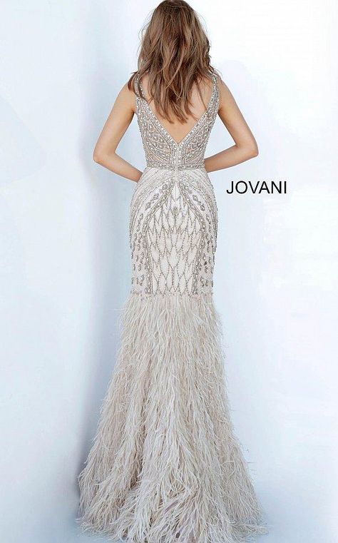 Feather Dress Long, Jovani Gown, Feather Skirt, Modest Prom, Evening Dress Floor Length, Wedding Designer, Prom Dress Styles, Jovani Dresses, Prom Dresses Modest