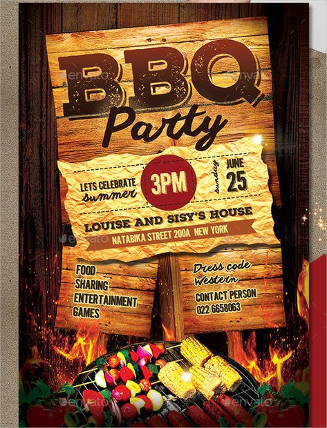 Bbq Party Invitations, Bbq Menu, Summer Party Invitations, Bbq Invitation, Party Invite Design, Bbq Party, Vintage Party, Backyard Party, Free Birthday Invitation Templates