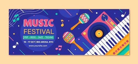 Music festival facebook cover template | Free Vector #Freepik #freevector #art-festival #fun-design #song #fest Song Fest, Cover Facebook, Facebook Cover Template, About Music, Cover Template, Fun Design, Pop Rocks, Art Festival, Facebook Cover