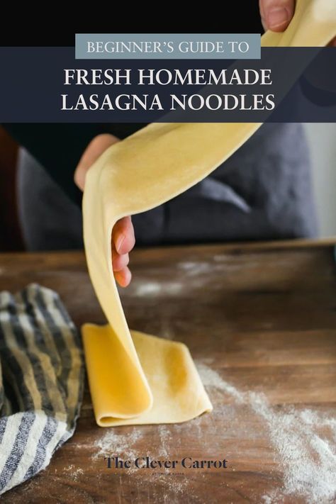 Learn how to make fresh homemade lasagna noodles (from scratch!) with easy, step-by-step recipe & video instruction using my master pasta dough recipe. Tips shared for storing, freezing and drying homemade lasagna noodles for maximum use. How To Make Pasta From Scratch With Kitchen Aid, Freezing Fresh Pasta, Lasagna With Fresh Pasta Sheets, Recipes With Lasagna Noodles, Make Ahead Lasagna, Homemade Lasagna Noodles, Sourdough Pasta, Easy Sheet Pan Meals, Noodles From Scratch