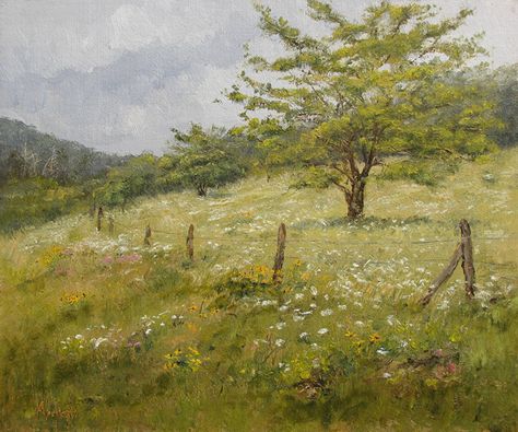 Wildflowers and Old Orchard by Linda Apriletti Limited Edition ~ 10 x 12 Summer Paintings, Nature Artists, Old Orchard, Cottage Art, Spring Painting, Old Paintings, Ethereal Art, Pastel Art, Small Paintings