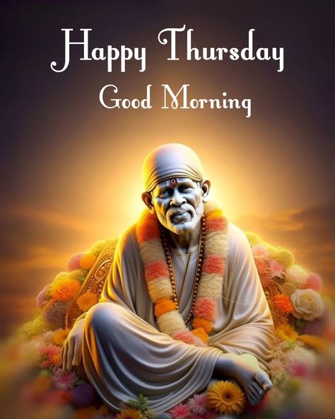 Sai Good Morning Images, Saibaba Good Morning Images, Happy Thursday Images Beautiful, Sai Baba Good Morning Images, Gm Thursday, Saibaba Images, Happy Thursday Images, Good Night Friends Images, Chai Quotes