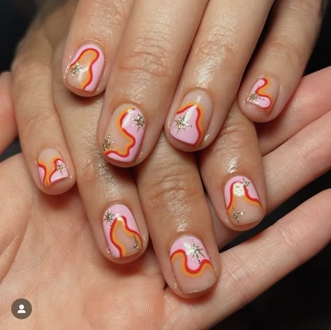 Sparkly Swirl Nails, Groovy Nails, Nail Inspo Short, Outfit Ideas September, Swirl Nails, Shein Clothing Outfit, The Best Nails, Nails Inspired, Nail Envy