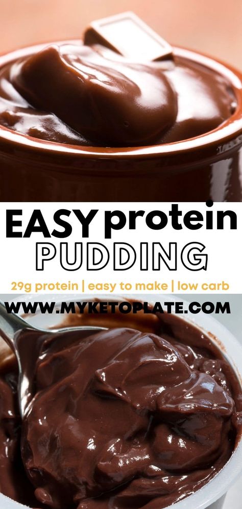 Protein Instant Pudding, How To Make Protein Pudding, High Protien Pudding, Pudding Mix And Protein Powder, Homemade Protein Pudding, Protein Low Calorie Dessert, Chocolate Protein Pudding Recipes, Easy Protein Pudding, High Protein Chocolate Pudding