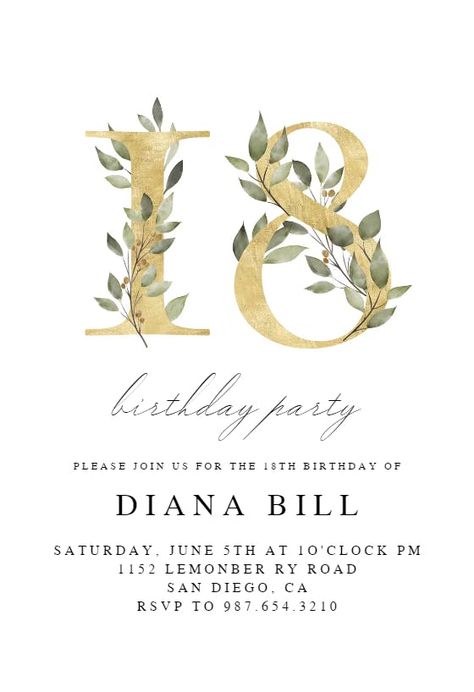 18th Birthday Invations Card, Birthday Invitations 18th Design, 18th Birthday Invitation Templates Free Printable, 18th Birthday Invitation Background, 18th Party Invitations, 18th Birthday Invitation Card Template, 18th Birthday Invitation Templates, Birthday Invitation Template Free Editable, Invitation Card Design Birthday