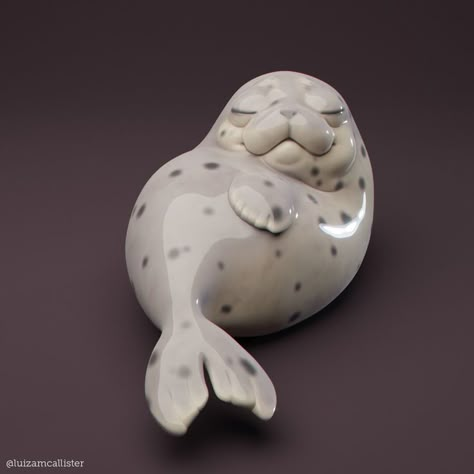 This lovely seal by Luiza McAllister is sure to make you smile. See more images of this digital 3D work Frida Art, Pottery Animals, Voice Chat, Sculptures Céramiques, Pottery Classes, Clay Animals, Diy Pottery, Ceramic Animals, Ceramics Pottery Art