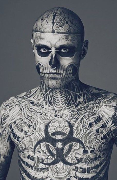 Skull Tattoo Cool Face Tattoos, Skull Face Tattoo, Hd Tattoos, Rick Genest, Badass Skulls, Body Tattoo Design, Sailor Tattoos, Skeleton Face, Skeleton Tattoos