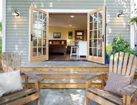 Convert A Garage Into A Living Space, Garage Conversion To Tiny House, Renovated Garage Apartment, Convert Garage To Living Space Exterior, How To Turn A Garage Into A Living Space, How To Make A Garage Into A Living Space, Garage To Greenhouse Conversion, Renovating Garage Into Living Space, Turn Carport Into Living Space