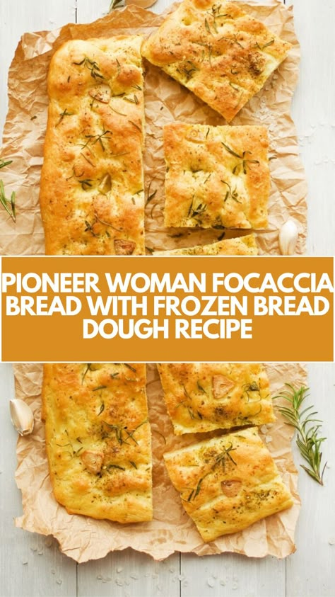 Pioneer Woman Focaccia Bread With Frozen Bread Dough is made with 24 frozen Rhodes dinner rolls, extra virgin olive oil, dried herbs, garlic powder, and sea salt. The recipe takes approximately 25 minutes to bake at 350°F and serves about 24 people. Recipes With Frozen Roll Dough, Bread Bowls From Frozen Dough Rhodes Rolls, Bread Bowl From Frozen Dough, Recipes Using Rhodes Frozen Bread Dough, Air Fryer No Knead Focaccia Bread, Rhodes Rolls Recipes Foccacia, Frozen Bread Dough Focaccia, Dinner Rolls From Frozen Bread Dough, Frozen Dough Recipes Ideas