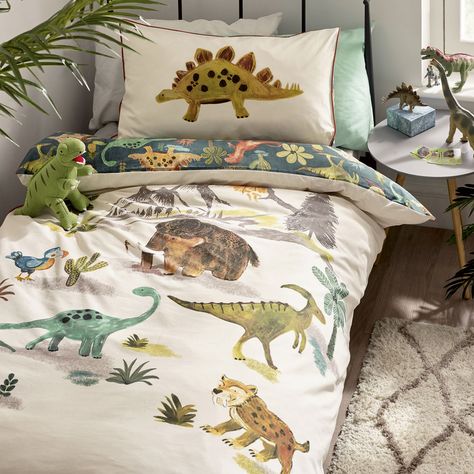 Don't miss the Next dinosaur bedding causing dinosaur fans to roar with delight Kids Dinosaur Bed, Dinosaur Mountain Bedroom, Kids Dinosaur Bedroom Walmart, Big Boy Bed Dinosaur, Dinosaur Toddler Room, Dinasour Bedding Kids Rooms, Boys Dinosaur Bedroom, Dinosaur Kids Room, Childrens Bedding Sets