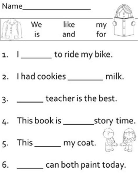 Fill In The Blank Worksheets Sentences, Sight Words Sentences Worksheets, Fill In The Blanks Worksheets For Kids, Fill In The Blanks Worksheets, Kindergarten Language Worksheets, Sight Words Sentences, 1st Grade Reading Worksheets, Sight Words Worksheets, Basic Sight Words