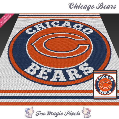 This is a blanket crochet pattern for Chicago Bears fans. This graph design is 180 squares wide by 220 squares high. It requires 3 colors. Pattern PDF includes: - color illustration for reference - color square pattern Image only, no written counts. This listing is for a digital pattern only. The PDF file of the pattern will be available for instant download once payment is confirmed. If you have any questions about the pattern or the download process, please send us a message. Due to this produ Corner To Corner Afghan, Blanket Corner, C2c Graph, Graph Crochet, Graph Patterns, Crochet Graph, Easy Crochet Projects, Graph Design, Blanket Ideas