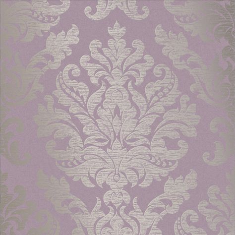 Antique Lilac Wallpaper from the Exclusives Collection by Graham & Brown Lilac Palette, French Chateau Interiors, Chateaux Interiors, Subtle Background, Brick Wallpaper Roll, Antique Wallpaper, Graham Brown, Pastel Lilac, Silver Wallpaper