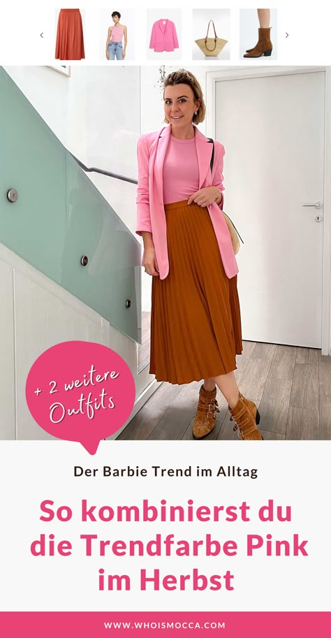 Der Barbie Trend ist nach wie vor präsent und es ist Zeit, Pink in unsere Herbst-Outfits zu integrieren! In meinem Blogbeitrag zeige ich dir, wie du Pink kombinieren kannst, um den perfekten Barbie-Look zu kreieren. Colour Blocking, Neue Outfits, Pink