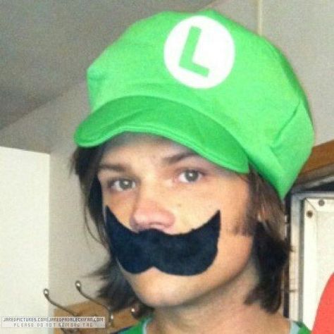 ~~~~ Jared Padalecki Funny, Supernatural Cartoon, Luigi Costume, Supernatural Actors, Supernatural Pictures, John Winchester, Winchester Supernatural, Winchester Boys, Jared And Jensen