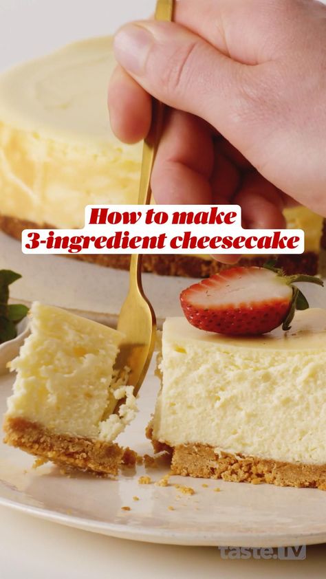 Easy Dessert Recipes Good Healthy Recipes Snacks, Dessert With Condensed Milk Easy, 3 Ingredients Cheesecake, 1 Ingredient Recipes, Cheesecake Recipes With Condensed Milk, Easy Deserts 3 Ingredients, Diy Food Recipes Easy 3 Ingredients, Easy Desert 3 Ingredients, Condensed Milk Recipes Easy 3 Ingredients