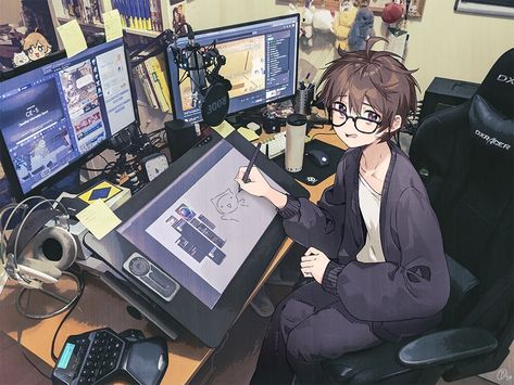 Artist Workspace, Anime Artist, Art Studio Room, Splash Art, Fete Anime, Drawing Board, 판타지 아트, Arte Horror, 영감을 주는 캐릭터