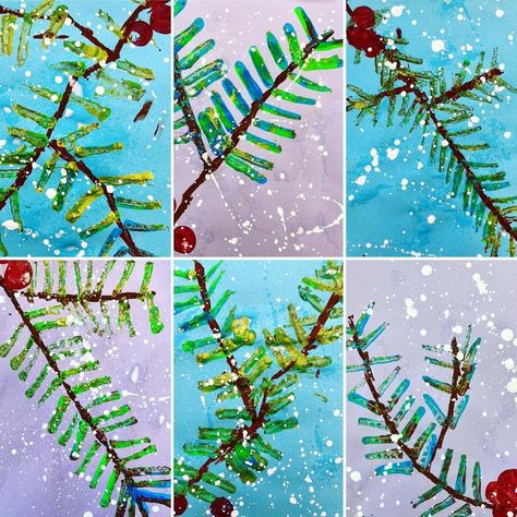 Lauralee Chambers on Instagram: “Kindergarten. This fabulous lesson is from @mrsallainart and @mrsplouffsartclass. Their winter wonderland unit is perfect for beginning…” Christmas Craft Ks1, Painted Paper Art Projects, Winter Art Display, Ks1 Christmas Crafts, Winter Art Projects For Kids, Adapted Art, Nurture Group, Adaptive Art, Winter Display