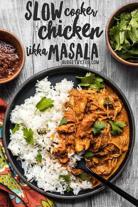 Slow Cooker Tikka Masala Slow Cooker Chicken Tikka Masala, Poulet Tikka Masala, Easy Slow Cooker Chicken, Chicken Tikka Masala, Chicken Tikka, Crockpot Recipes Slow Cooker, Easy Slow Cooker, Tikka Masala, Juicy Chicken