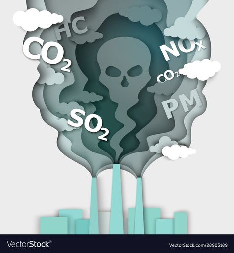 Factory Chimney, Art With Paper, Air Pollution Poster, Environmental Problems, Environmental Problem, Industrial Factory, Environmental Issues, Air Pollution, Paper Cut