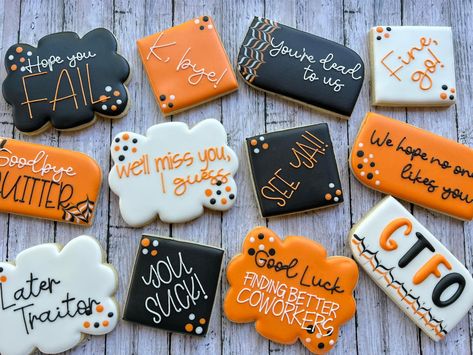 Good Luck Cookies, Goodbye And Good Luck, Cutout Cookies, Cut Out Cookies, Decorated Cookies, Cookie Decorating, Good Luck