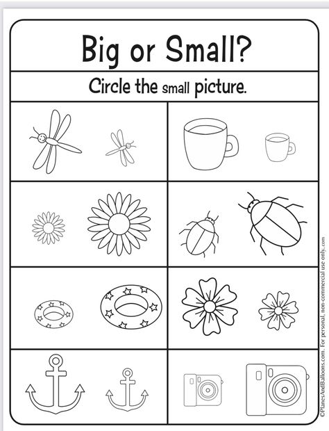 Big And Small Worksheets, Small Circle, Small Pictures, Big Picture, Quick Saves