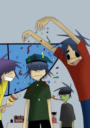 Lol Birthday Party, Lol Birthday, Gorillaz Fan Art, Russel Hobbs, Demon Days, Monkeys Band, Beautiful Voice, Art Party, Gorillaz