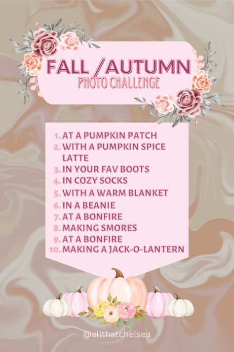 Fall Photo Challenge, Photos To Take With Friends, Autumn Photography Ideas, October Photo Challenge, Fall Photography Ideas, Good Morning Starshine, Picture Challenge, October Pictures, Fall Photography