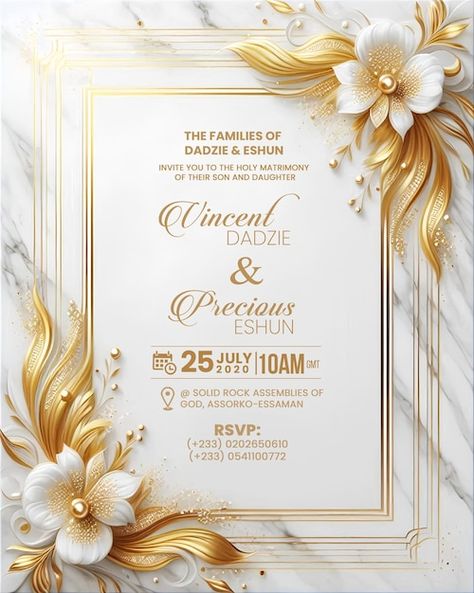 White Wedding Invitation Cards, White Party Invitations, Wedding Graphic Design, Digital Wedding Invitations Templates, Free Wedding Cards, Emerald Green And Gold, Elegant Wedding Invitation Card, Wedding Invitation Card Design, Digital Wedding Invitations