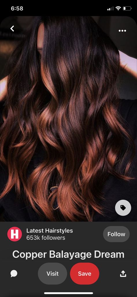 Auburn Ombre Hair, Copper Highlights On Brown Hair, Brown Auburn Hair, Balayage Hair Copper, Formal Skirts, Dark Brown Hair Balayage, Styling Skirts, Red Balayage Hair, Auburn Balayage