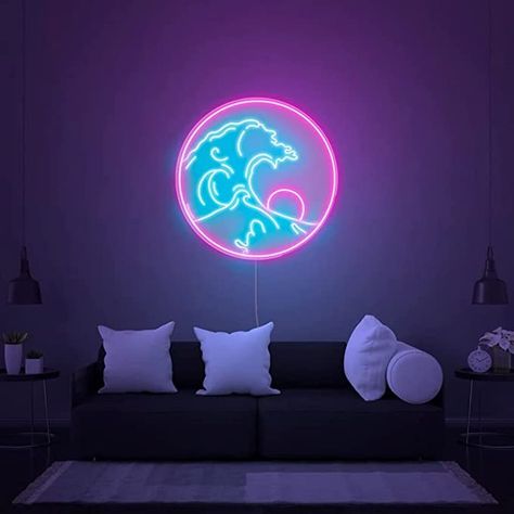 Neon Tattoo, Loft Wall, Neon Sign Wall, Broken Screen Wallpaper, Custom Neon Lights, Restaurant Office, Led Light Design, Neon Decor, Vintage Room Decor