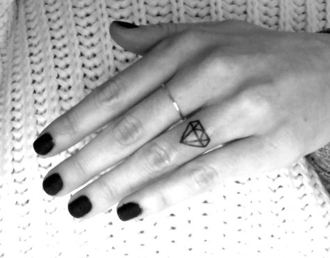 diamond finger tattoo Diamond Finger Tattoo, Diamond Tattoo, Tattoo Finger, Finger Tattoo For Women, Ring Finger Tattoos, Diamond Tattoos, Arrow Tattoos, Elephant Tattoos, Wedding Tattoos